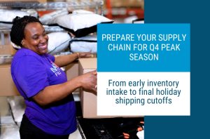Canadian warehouse team executing peak season fulfillment preparation as part of an e-commerce peak season strategy to prepare 3PL for holiday shipping and outsource fulfillment in Canada with the best 3PL in Canada.